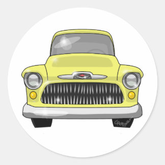 1957 Gelber Lieferwagen Runder Aufkleber