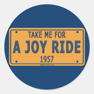 1957 Joy Ride Car Runder Aufkleber