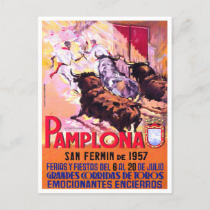 1957 Pamplona Spanien Reise vintage Postkarte