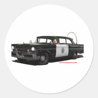 1957-Quecksilber-Monterey-Autobahn-Patrouillenfahr Runder Aufkleber