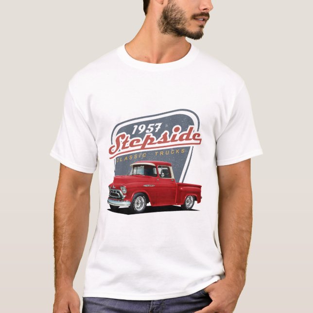 1957 Red Custom Stepside T-Shirt (Vorderseite)
