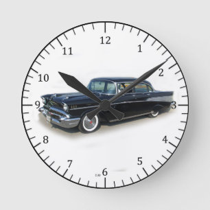 1957 schwarze 4-Türklassiker Autouhr Runde Wanduhr