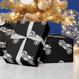 1957 Sportster Motorrad Black Wrapping Papier Geschenkpapier