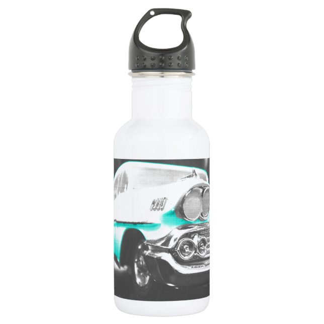 1958 chevy impala hellblau Klassiker Auto Edelstahlflasche (Vorderseite)