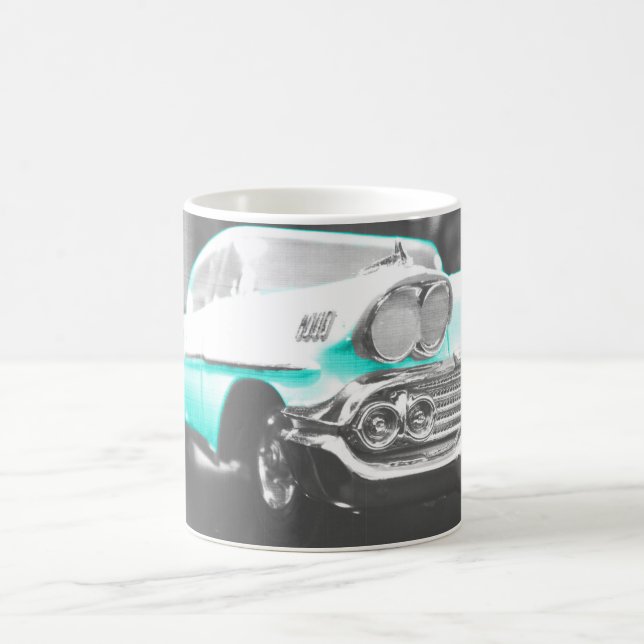 1958 chevy impala hellblau Klassiker Auto Kaffeetasse (Mittel)