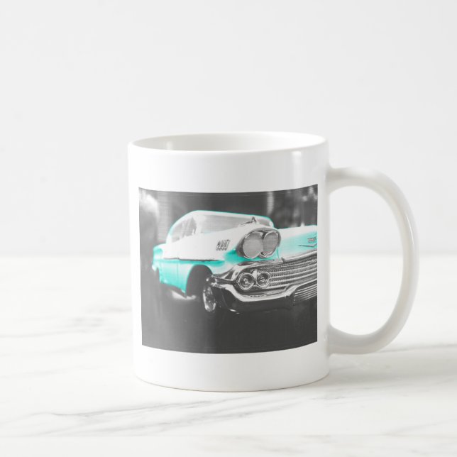 1958 chevy impala hellblau Klassiker Auto Kaffeetasse (Rechts)