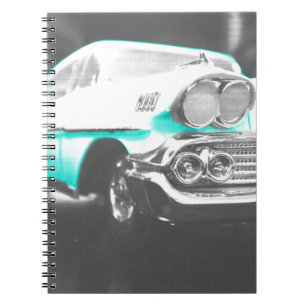 1958 chevy impala hellblau Klassiker Auto Notizblock