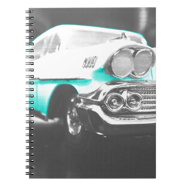 1958 chevy impala hellblau Klassiker Auto Notizblock (Vorderseite)