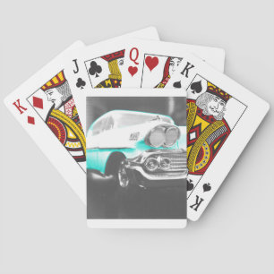 1958 chevy impala hellblau Klassiker Auto Spielkarten