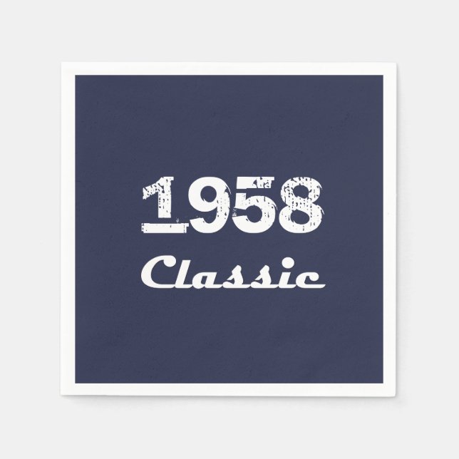 1958 Klassische 60. Geburtstagsparty Serviette (Vorderseite)
