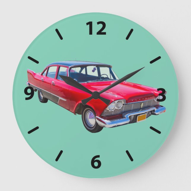 1958 Plymouth Savoy Classic Große Wanduhr (Vorderseite)