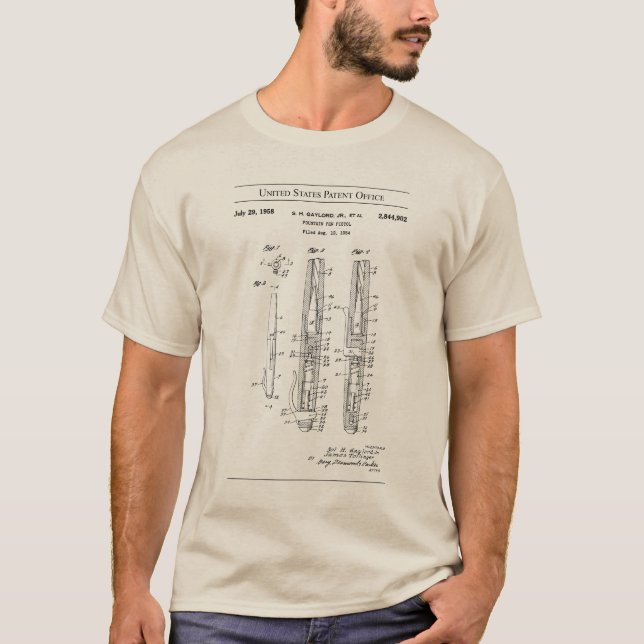 1958 US-Patent 2844902 - Füllfederpistole T-Shirt (Vorderseite)