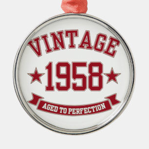 1958 Vintag bis perfekt Silbernes Ornament