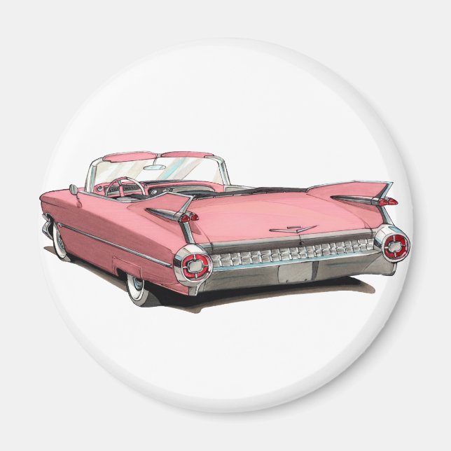 1959 Cadillac Pink Car Magnet (Vorne)