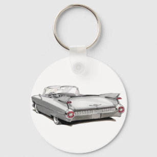 1959 Cadillac White Car Schlüsselanhänger