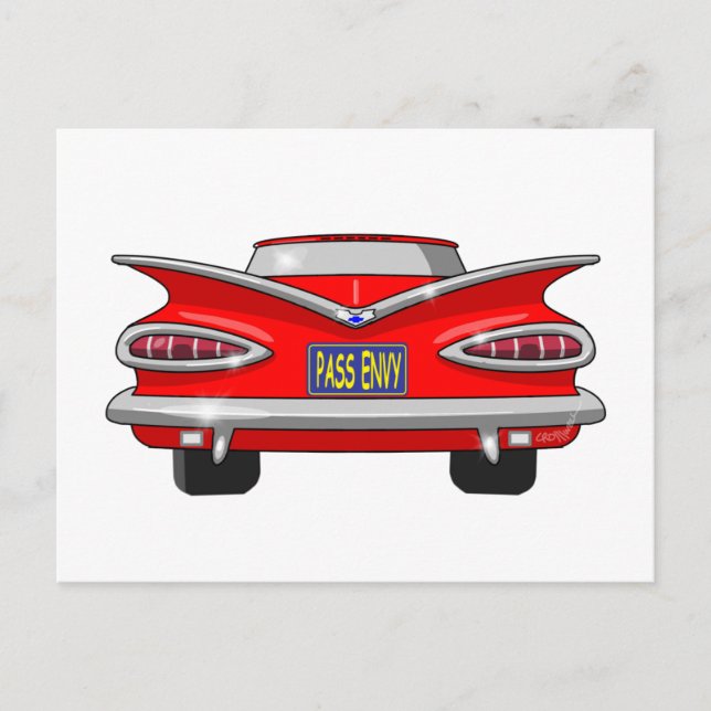 1959 Chevrolet Chevy Impala Pass Envy Postkarte (Vorderseite)