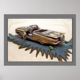1959 Chevy Impala, Schrottplatz, Klassik Auto, Kun Poster