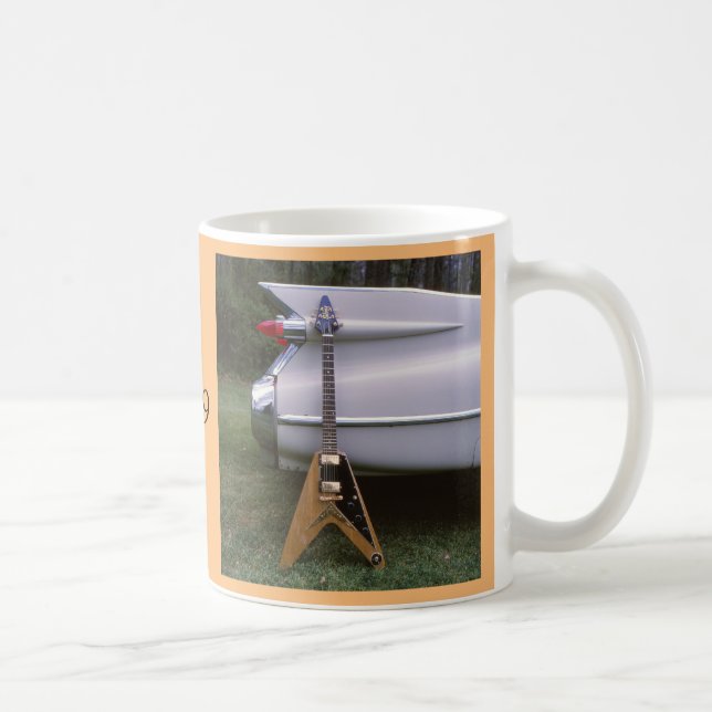 1959 Futuristic Electric Guitar & Car Coffee Tasse (Rechts)