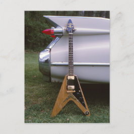 1959 Futuristic Electric Guitar & Car Postkarte