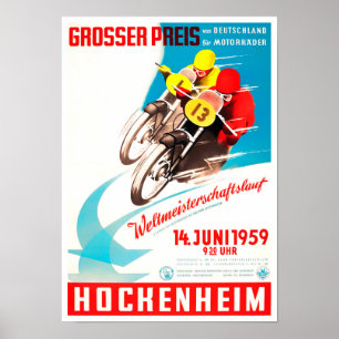 1959 Hockenheim Motorräder Grand Prix Poster