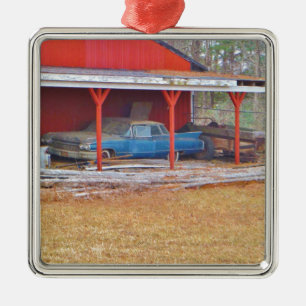 1960 BLAUE SADAND DEVILLE Antiker Wagen Silbernes Ornament