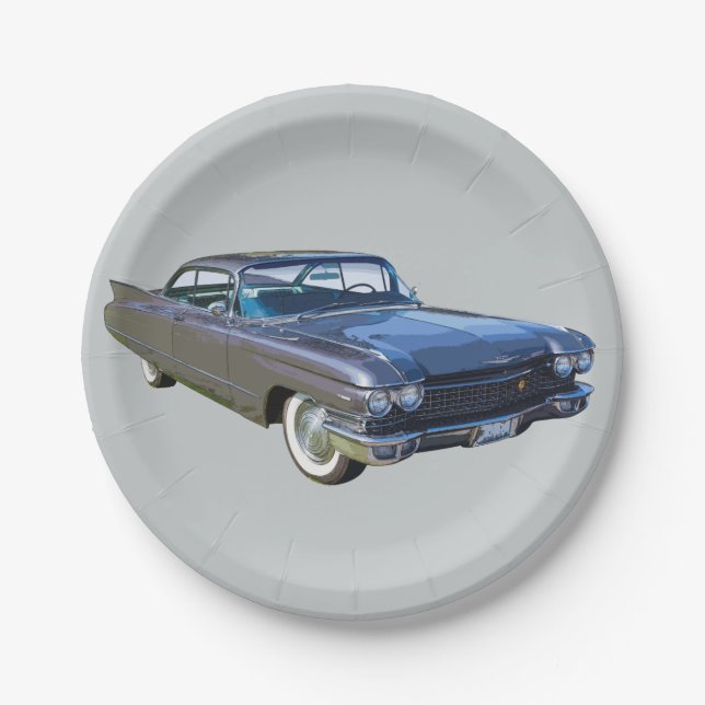 1960 Cadillac Classic Luxury Car Pappteller (Vorderseite)