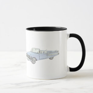 1960 Chevy Impala Blaues Cabrio Illustration Tasse