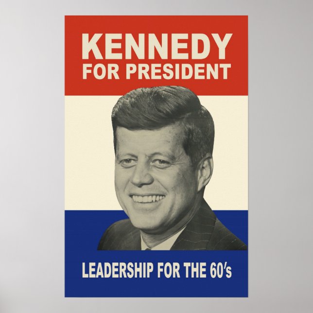 1960 Kennedy For President Poster (Jusqu'à 39 x 60 (Devant)