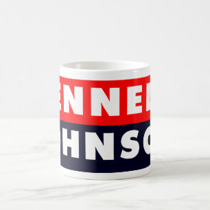1960 Kennedy Johnson Aufkleber Kaffeetasse