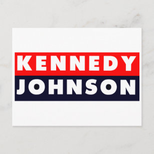 1960 Kennedy Johnson Autoaufkleber Postkarte