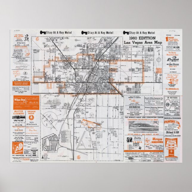 1960 Las Vegas Area Map Poster (Vorne)