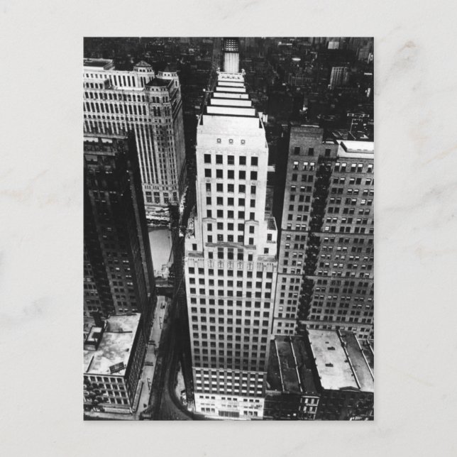 1960: Luftbild eines Wolkenkratzers von Chicago Postkarte (Vorderseite)