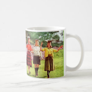 1960 Mädchen im Teenageralter mit Büchern auf dem  Kaffeetasse