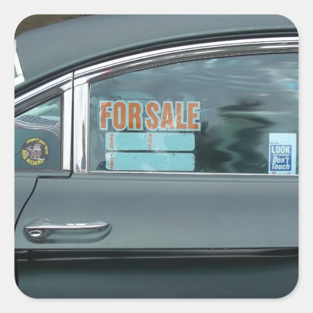 1960 Oldsmobile Dynamic 88 Seitenansicht zum Verka Quadratischer Aufkleber (Vorderseite)