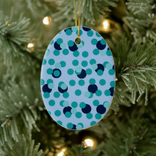 1960er-70er Pop-Geometrie Mid-Century Türkis Blase Keramik Ornament