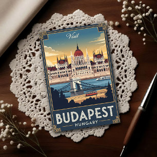 1960er Budapest, Ungarn Vintage Reise Postkarte