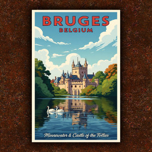 1960er Jahre Brügge, Belgien Vintage-Reiseposter Poster