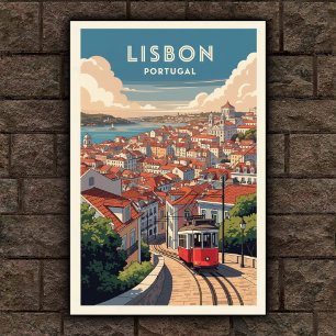 1960er Vintage Lissabon, Portugal Reiseplakat Poster