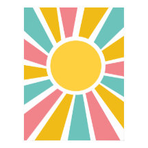 1960s hippie modern sunburst poster