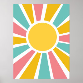 1960s hippie modern sunburst poster