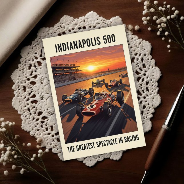 1960s Indianapolis 500 Vintage  Postkarte (Von Creator hochgeladen)