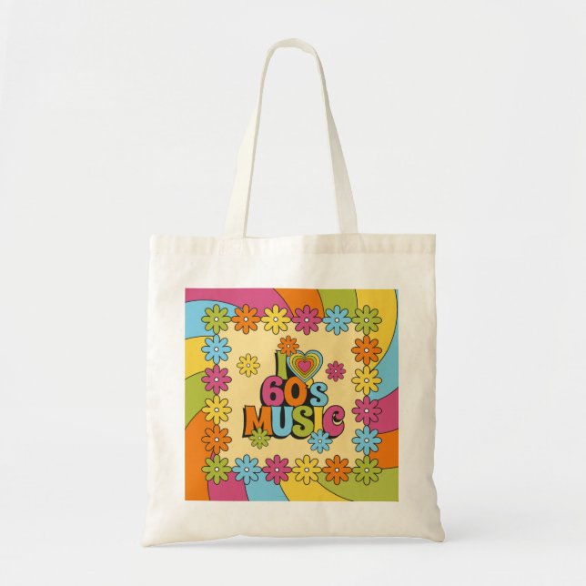 1960s Music Inspired Design for Music Lovers    Tragetasche (Vorne)
