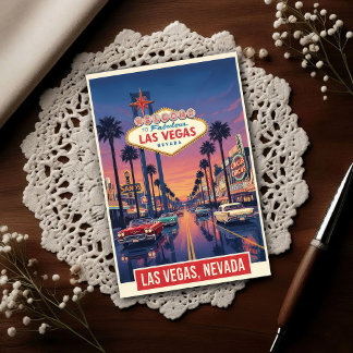 1960s Vintage Las Vegas Travel Postkarte