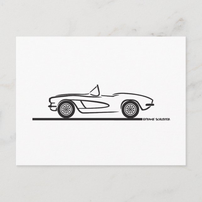 1961 1962 Chevrolet Corvette Postkarte (Vorderseite)