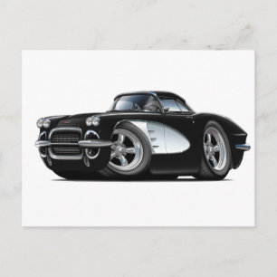 1961 Corvette Black Car Postkarte