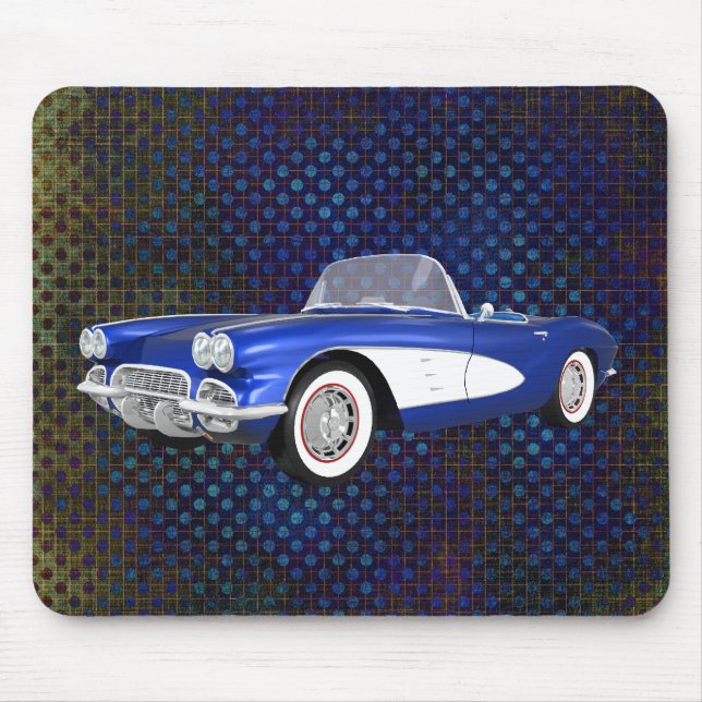 1961 Corvette C1: Blauer Finish:Mousepad Mousepad (Vorne)