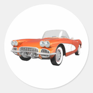 1961 Corvette C1: Orange Finish: Runder Aufkleber