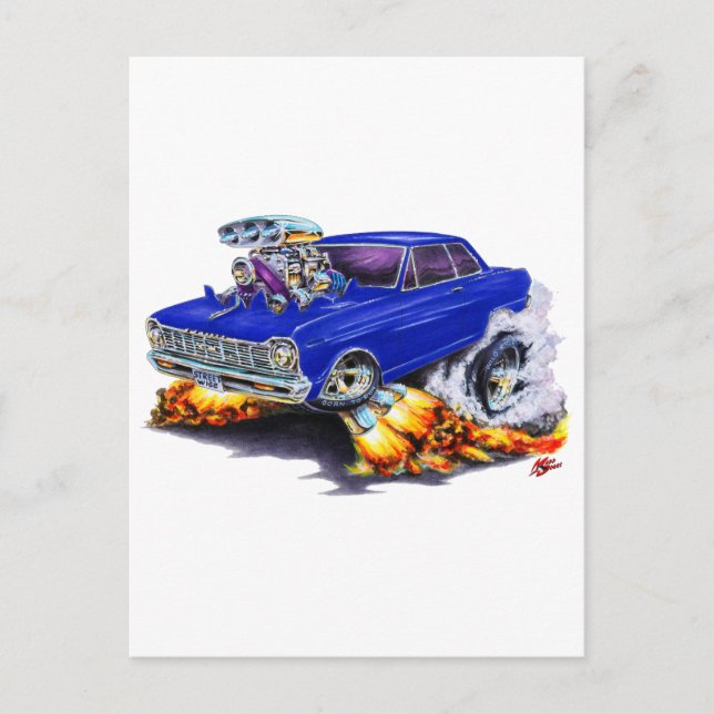 1962-65 Nova Dark Blue Car Postkarte (Vorderseite)