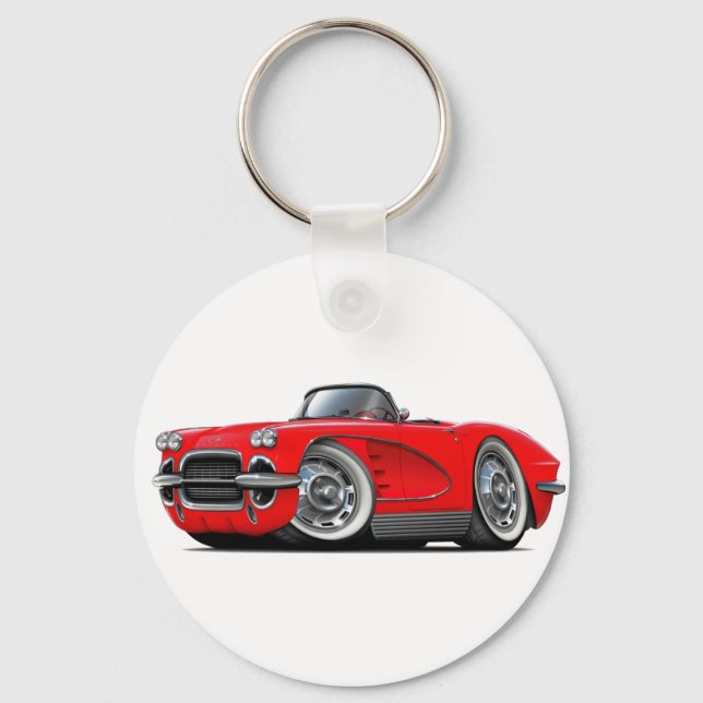 1962 Corvette Red Convertible Schlüsselanhänger (Vorderseite)