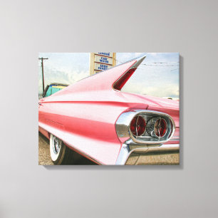 1962 rosa Cadillac Kabriolett Leinwanddruck